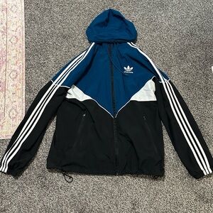 Rare Black and Navy blue adidas originals jacket windbreaker